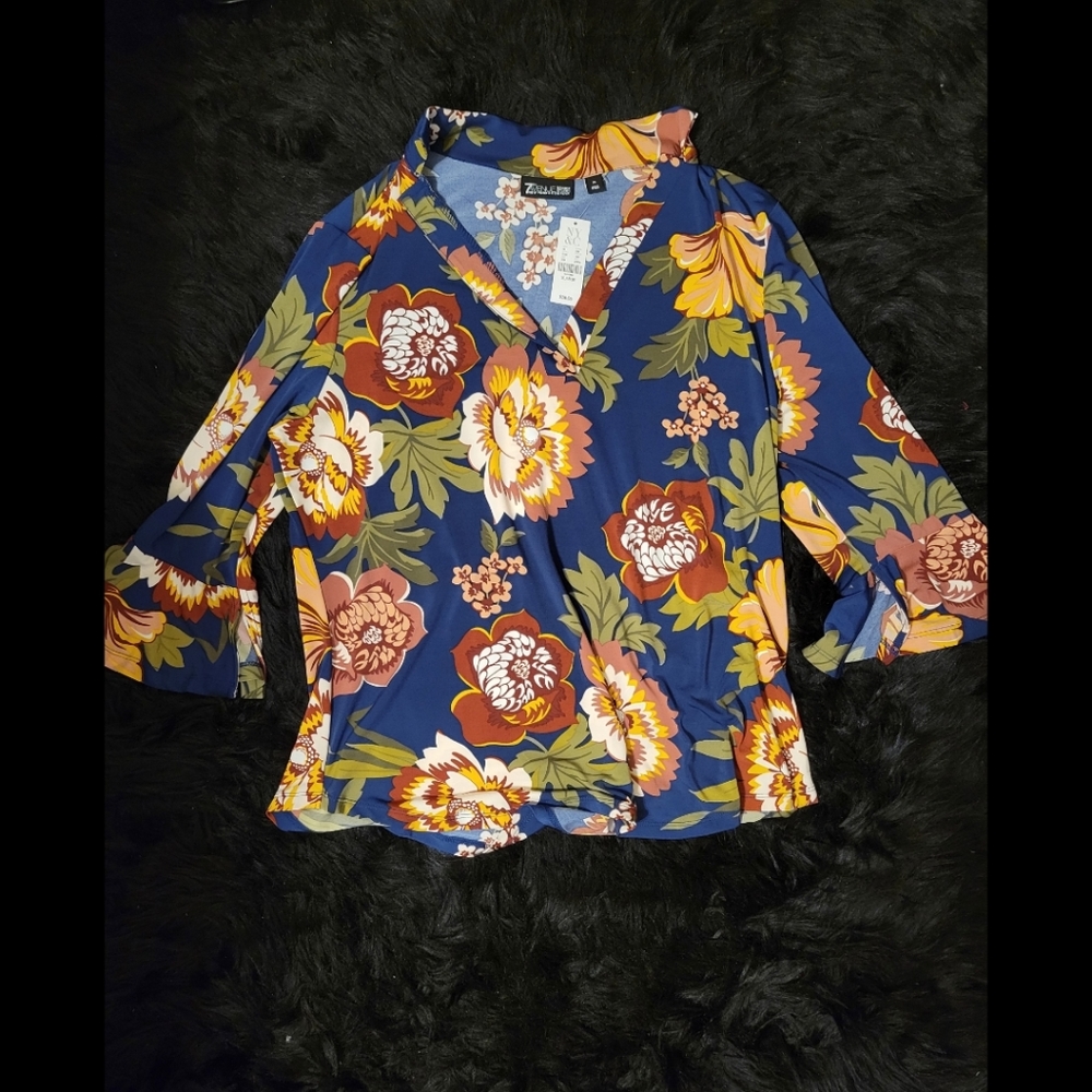 New York & Company Tops | New York and Company Floral Long Sleeve Blouse